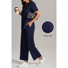 image:imageWomens 2 Piece Lounge Set Fashion Travel Outfits Summer Beach Vacation Tracksuit Comfy Wide Leg Airport LoungewearNavy