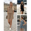 image:imageWomens Two Piece Short Sets Summer V Neck Travel Outfits Sweatsuits Sleeveless Lounge Sets TracksuitBlack