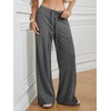 image:imageWomens Wide Leg Sweatpants Baggy Drawstring Sweat Pants  High Waisted Straight Leg Casual Fashion Fall Workout Gym JoggersBlack