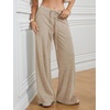 image:imageWomens Wide Leg Sweatpants Baggy Drawstring Sweat Pants  High Waisted Straight Leg Casual Fashion Fall Workout Gym JoggersLight Brown