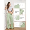 image:imageWomens Wide Leg Sweatpants Baggy Drawstring Sweat Pants  High Waisted Straight Leg Casual Fashion Fall Workout Gym JoggersMint Green