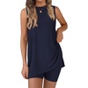 image:imageATHMILE 2 Piece Sets for Women 2026 Summer Matching Lounge Shorts Set Airport Travel Loungewear Outfits Beach VacationNavy