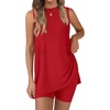 image:imageATHMILE 2 Piece Sets for Women 2026 Summer Matching Lounge Shorts Set Airport Travel Loungewear Outfits Beach VacationRed