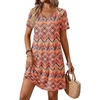 image:imageATHMILE Dresses for Women 2026 V Neck Short Sleeve Casual T Shirt Dress Sundresses Swimsuit Coverup with PocketsBoho Floral