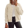 image:imageATHMILE Fall Long Sleeve Cardigans for Women Sweater Fashion Open Front Winter Button Down Crewneck Soft Knit Jacket 2025Apricot