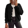 image:imageATHMILE Fall Long Sleeve Cardigans for Women Sweater Fashion Open Front Winter Button Down Crewneck Soft Knit Jacket 2025Black