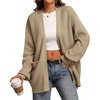 image:imageATHMILE Oversized Cardigan Sweaters for Women Fall Outfits Chunky Knit Open Front Sweater with PocketsTan