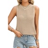 image:imageATHMILE Summer Crochet Tank Tops for Women 2026 Casual Crewneck Hollow Out Loose Knit Sleeveless Sweater Vest Top TrendyApricot