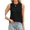 image:imageATHMILE Summer Crochet Tank Tops for Women 2026 Casual Crewneck Hollow Out Loose Knit Sleeveless Sweater Vest Top TrendyBlack