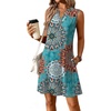 image:imageATHMILE Summer Dresses for Women 2026 Beach Vacation Clothes V Neck Henley Button Holiday Sundresses Pockets Date OutfitsLake Blue Sunflower