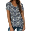 image:imageATHMILE T Womens Short Sleeve TShirts V Neck Summer Tops Basic Tees  Lightweight Breathable Casual Sorf Spring Summer Workout Outfits ClothesBlue Flower