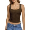 image:imageATHMILE Tank Top for Women Crop Square Neck Lace Trim Spring Summer Sleeveless Double Lined Basic Going Out Y2k Outfits 2026Brown