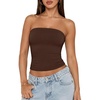 image:imageATHMILE Women Sexy Tube Top Summer Y2K Going Out Double Lined Basic Tank TopBrown