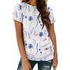 image:imageATHMILE Womens Basic T Shirt Crewneck Short Sleeve Summer Tops  Casual Tee Cute Teen Girl Work School Teachers Outfits Fashion Everyday WearWhiteblueflower
