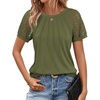 image:imageATHMILE Womens Blouses Short Sleeve Tops Spring Summer Fall Work Dressy Casual Business Date Outfits Lace Shirts 2026Armygreen