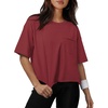 image:imageATHMILE Womens Crop Tops Workout Shirts Gym Oversized Spring Summer Basic Tees Short Sleeve Casual Loose Drop Shoulder 2026  Trendy Fashion Teen Girls Short Sleeve Casual Loose Drop Shoulder Plus Size Cute Clothes 2026Winered