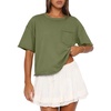 image:imageATHMILE Womens Crop Tops Workout Shirts Gym Oversized Spring Summer Basic Tees Short Sleeve Casual Loose Drop Shoulder 2026  Trendy Fashion Teen Girls Short Sleeve Casual Loose Drop Shoulder Plus Size Cute Clothes 2026Armygreen