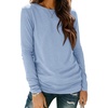image:imageATHMILE Womens Long Sleeve Shirts Basic Tee Casual Tops Cotton Underscrub  Fall Clothes Loose Fit Winter Fashion Teen Girl School Outfits Teacher Ladies BusinessIce Blue