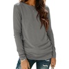 image:imageATHMILE Womens Long Sleeve Shirts Basic Tee Casual Tops Cotton Underscrub  Fall Clothes Loose Fit Winter Fashion Teen Girl School Outfits Teacher Ladies BusinessGrey