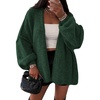 image:imageATHMILE Womens Oversized Cardigan Sweaters Fall Fashion Clothes  Long Lantern Sleeve TrendyChunky Knit Open FrontCozy Thick Winter OutfitsSpinach Green