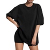 image:imageATHMILE Womens Oversized T Shirts Loose Fit Crewneck Short Sleeve Tops Summer Casual Blouse 2023 Y2K Basic Tee Black