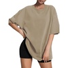 image:imageATHMILE Womens Oversized T Shirts Loose Fit Crewneck Short Sleeve Tops Summer Casual Blouse Y2K Basic Tee 2023Khaki