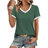 image:imageATHMILE Womens Short Sleeve TShirts Spring Summer Tops Casual Soft Tunic V Neck Basic Workout Clothes Fashion Outfits 2026 Dark Green