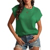 image:imageATHMILE Womens Spring Tops Summer Shirts Beach Vacation Crochet Cap Sleeve Knit Sweater Pullover Cute Fashion ClothesGreen