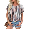 image:imageATHMILE Womens Tunics Loose Fit Dressy Blouses Summer Short Sleeve Tops with Curved Hem Beach Vacation Clothes for WomenTie Dye