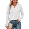 image:imageATHMILE Womens V Neck 34 Sleeve T Shirts Spring Summer Tops Tunic Casual Tees Henley Beach Vacation Basic Fashion ClothesLongwhite