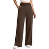image:imageATHMILE Womens Wide Leg Sweatpants High Waisted Baggy Lounge Pants with Pockets Drawstring Comfy Casual Athletic PalazzoCoffee Brown