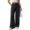 image:imageATHMILE Womens Wide Leg Sweatpants High Waisted Baggy Teen Girl Pants  Fall Fashion Winter Clothes Lounge Travel Joggers With PocketsBlack