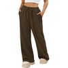 image:imageATHMILE Womens Wide Leg Sweatpants with Pockets  Fall Fashion Lounge Travel PantsLow Waist Streetwear DrawstringBaggy Teen Girl JoggerCoffee