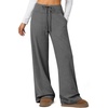 image:imageSweatpants Women Fall Outfits Wide Leg Baggy Pants HighWaisted Drawstring Sweat Pants Fashion Joggers with PocketBlack