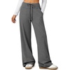 image:imageWomens Wide Leg Sweatpants Baggy Drawstring Sweat Pants  High Waisted Straight Leg Casual Fashion Fall Workout Gym JoggersBlack