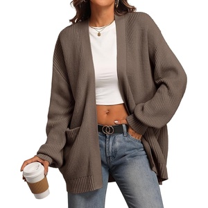 image:imageATHMILE Oversized Cardigan Sweaters for Women Fall Outfits Chunky Knit Open Front Sweater with PocketsNutmeg