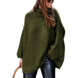 image:imageATHMILE Oversized Chunky Sweaters for Women Fall Turtleneck Long Sleeve Knit Pullover Tops 2026 Winter Fashion ClothesArmy Green