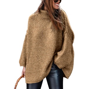 image:imageATHMILE Oversized Chunky Sweaters for Women Fall Turtleneck Long Sleeve Knit Pullover Tops 2026 Winter Fashion ClothesCamel