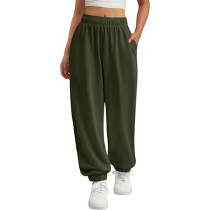 image:imageATHMILE Sweatpants Women Wide Leg Baggy Lounge Sweat Pants  Cotton Straight Leg High Waisted Casual Fashion Fall Workout Gym JoggersAarmy Green
