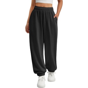 image:imageATHMILE Sweatpants Women Wide Leg Baggy Lounge Sweat Pants  Cotton Straight Leg High Waisted Casual Fashion Fall Workout Gym JoggersAblack