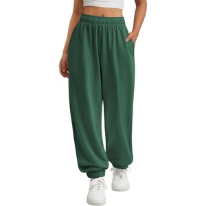 image:imageATHMILE Sweatpants Women Wide Leg Baggy Lounge Sweat Pants  Cotton Straight Leg High Waisted Casual Fashion Fall Workout Gym JoggersAdark Green