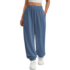 image:imageATHMILE Sweatpants Women Wide Leg Baggy Lounge Sweat Pants  Cotton Straight Leg High Waisted Casual Fashion Fall Workout Gym JoggersAgray Blue