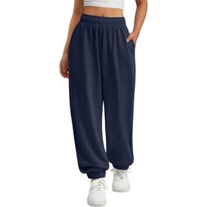 image:imageATHMILE Sweatpants Women Wide Leg Baggy Lounge Sweat Pants  Cotton Straight Leg High Waisted Casual Fashion Fall Workout Gym JoggersAnavy Blue