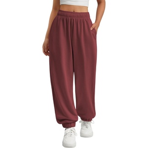 image:imageATHMILE Sweatpants Women Wide Leg Baggy Lounge Sweat Pants  Cotton Straight Leg High Waisted Casual Fashion Fall Workout Gym JoggersAwine Red