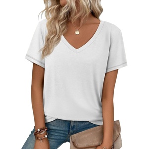 image:imageATHMILE T Shirts Short Sleeve V Neck Tees for Women Fashion Tops Trendy Soft Casual Summer Clothes Outfits 2026White