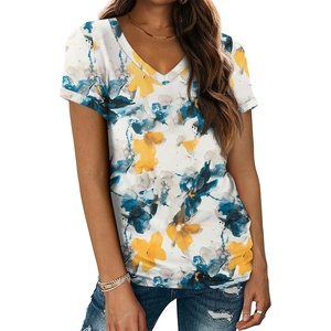 image:imageATHMILE T Womens Short Sleeve TShirts V Neck Summer Tops Basic Tees  Lightweight Breathable Casual Sorf Spring Summer Workout Outfits ClothesMulti Teal