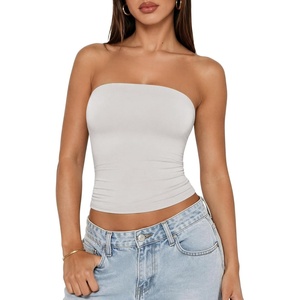image:imageATHMILE Women Sexy Tube Top Summer Y2K Going Out Double Lined Basic Tank TopWhite
