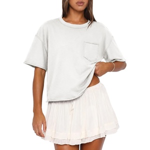 image:imageATHMILE Womens Crop Tops Workout Shirts Gym Oversized Spring Summer Basic Tees Short Sleeve Casual Loose Drop Shoulder 2026  Trendy Fashion Teen Girls Short Sleeve Casual Loose Drop Shoulder Plus Size Cute Clothes 2026White
