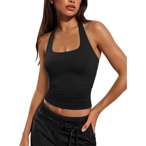 image:imageATHMILE Womens Halter Tank Tops Sexy Backless Double Lined Basic Shirts Y2K Trendy Going Out TopsBlack