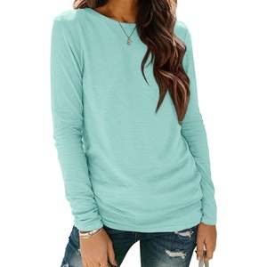 image:imageATHMILE Womens Long Sleeve Shirts Basic Tee Casual Tops Cotton Underscrub  Fall Clothes Loose Fit Winter Fashion Teen Girl School Outfits Teacher Ladies BusinessLake Green